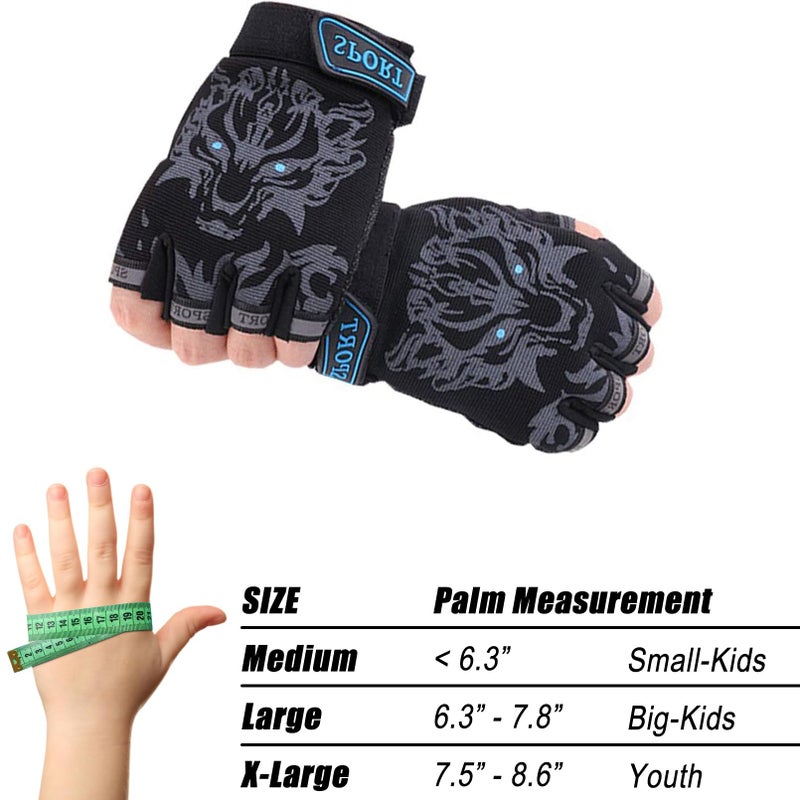 Luwint Kids Sport Gloves for Fishing Workout Cycling Training, 4-12 Yrs (Black) - Image 5